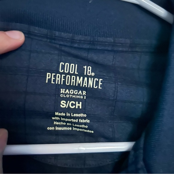 Haggar Cool 18 Performance Polo Shirt Mens Small S/CH Easy Care Quick Dry - Picture 2 of 7